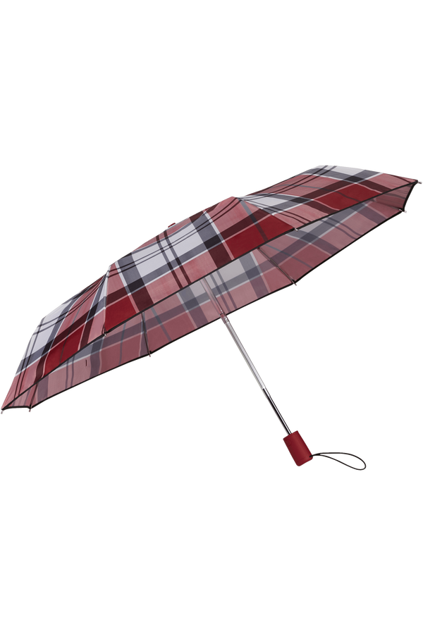 Samsonite Alu Drop S Safe 3 Sect. Auto O/C  Dark Red Check