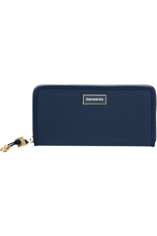 Samsonite Karissa Slg Wallet ZIP Around L  Tmav&aacute; n&aacute;mořn&iacute; modr&aacute;