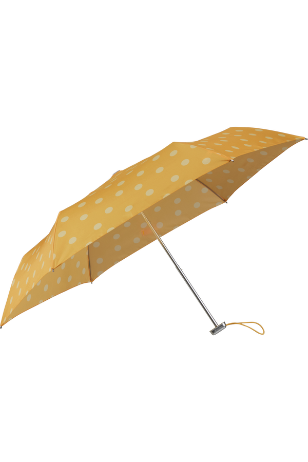 Samsonite Alu Drop S 3 Sect. Manual Flat  Yellow Polka Dots