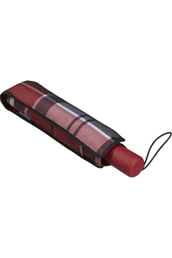 Samsonite Alu Drop S Safe 3 Sect. Auto O/C  Dark Red Check