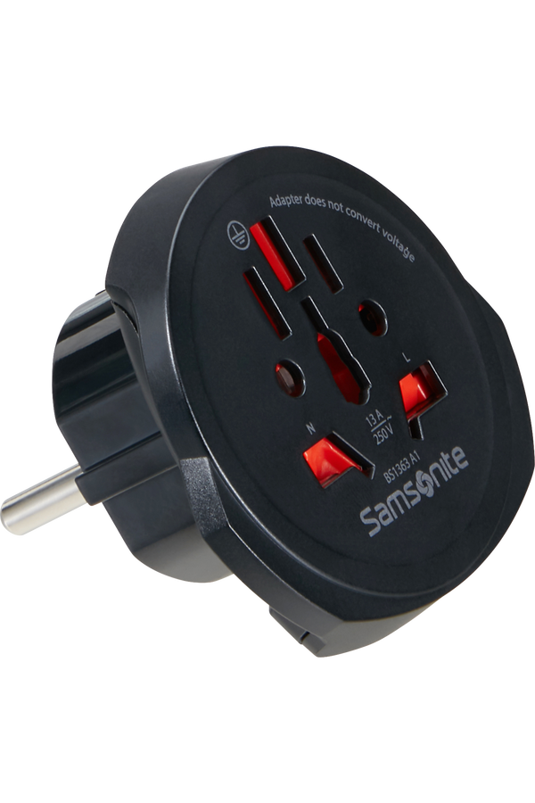 Samsonite Travel Accessories World to Europe Adaptor Černá